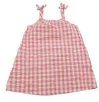 Ružovo-biele kockované krepové šaty Nutmeg