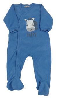 Modrý fleecový overal se zebrou Ergee