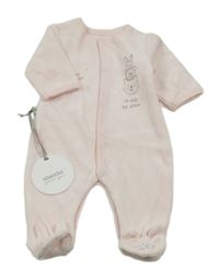 Nové - světlerůžový sametový overal se zvířátky a nápisy absorba