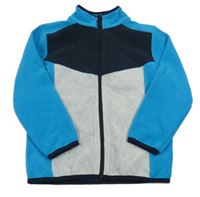 Modro-tmavomodro-světlešedá fleecová propínací mikina Topolino