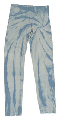 Světlemodro-bielo-modré batikované legíny M&S