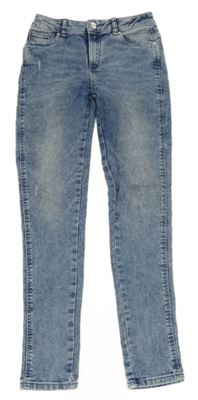 Modré plísňové skinny teplákové rifle C&A