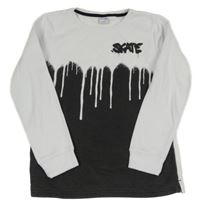 Bielo-čierna mikina s nápisom Chapter young