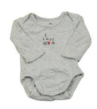 Světlešedé melírované body s nápisy a srdíčkem H&M