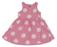 Ružovo-biele bodkovaná é šaty F&F