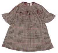 Kockované úpletové šaty s volánikom a pruhmi C&A