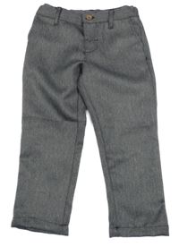 Šedo-černé vzorované chino slavnostní kalhoty PRIMARK