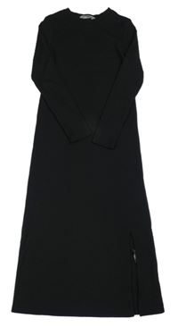 Čierne rebrované šaty H&M