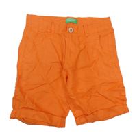 Oranžové chino lněné kraťasy Benetton