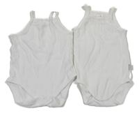 2x - Košilkové body - Bílé PUSBLU, bílé žebrované Next