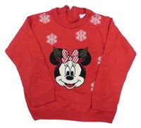 Červený sveter s Minnie a vločkami LC WaIKIKI