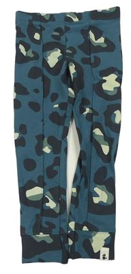 Petrolejové pyžamové nohavice s leopardím vzorom