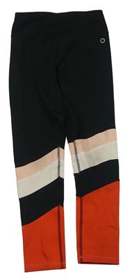 Čierno-červené športové legíny s pruhmi zn. M&S