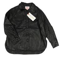 Černá koženková košilová bunda ThreadGirls