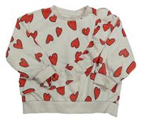 Bílá mikina se srdíčky a volánem H&M