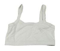 Biely rebrovaný crop top