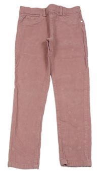 Starorůžové puntíkaté elastické manšestrové skinny kalhoty Denim Co.