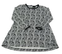 Bielo-čierne bavlnené šaty so zebrami