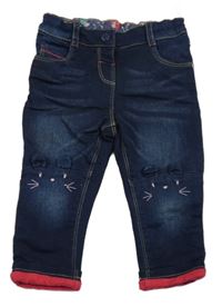 Tmavomodré podšité rifle s myškami C&A