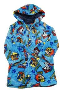 Modrý chlpatý župan s Paw Patrol a kapucňou Matalan