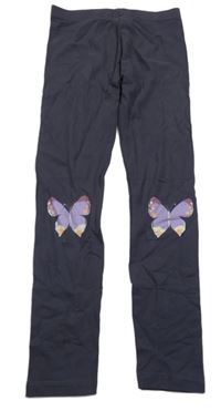 Tmavomodré legíny s motýly