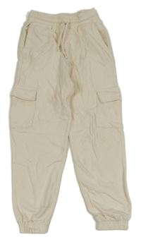 Krémové cargo tepláky H&M