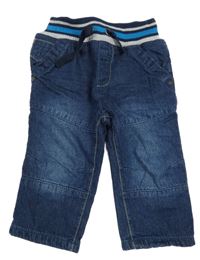 Tmavomodré podšité rifle s úpletovým pasom Topomini