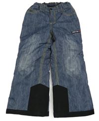 Tmavomodré melírované šusťákové oteplovačky Lego