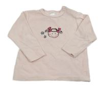 Svetloružové zamatové tričko s dívkou Impidimpi