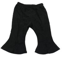 Černé manšestrové flare kalhoty Shein