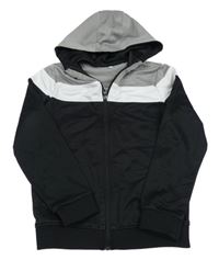 Černo-šedo-bílá propínací mikina s kapucí M&S