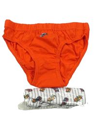 Nové - 2x slipy - červené s autem + bílo-černé pruhované s auty Dunnes