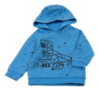 Modrá skvrnitá mikina s dinosaurem a kapucí Matalan