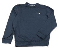 Tmavomodrá melírovaná športová mikina s logom Puma