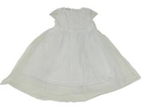 Bílé tylové šaty s výšivkami květin LC Waikiki