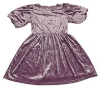 Levandulové zamatové šaty H&M