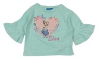 Tyrkysové triko s Elsou a motýly Disney