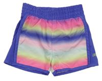 Fialovo-farebné batikované šušťákové kraťasy Skechers
