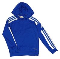 Modrá sportovní funkční mikina s logem a kapucí Adidas