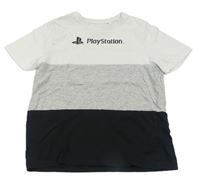 Bílo-šedo-černé tričko - Play Station C&A