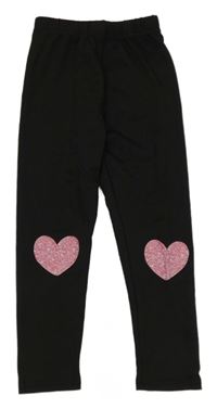 Čierne legíny so srdiečkami