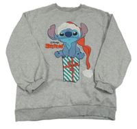 Sivá melírovaná mikina so Stitchem zn. Primark