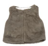 Hnedá kožušinová podšitá vesta Dunnes