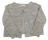 Sivo-farebný perforovaný ľahký prepínaci sveter Next