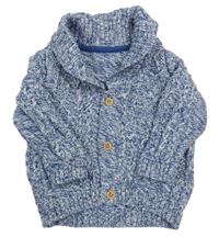 Modro-biely melírovaný prepínaci sveter M&S