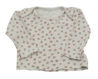 Bílé triko s růžovými srdíčky Pep&Co