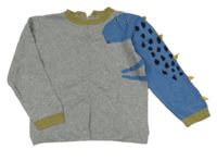 Šedo-modrý lehký svetr s dinem Mothercare