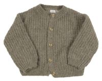 Šedý vlněný propínací svetr Zara