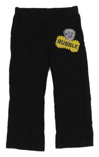 Černé pyžamové kalhoty s potiskem 