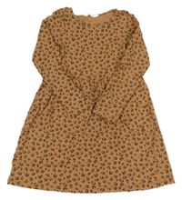 Hnědé vzorované bavlněné šaty H&M